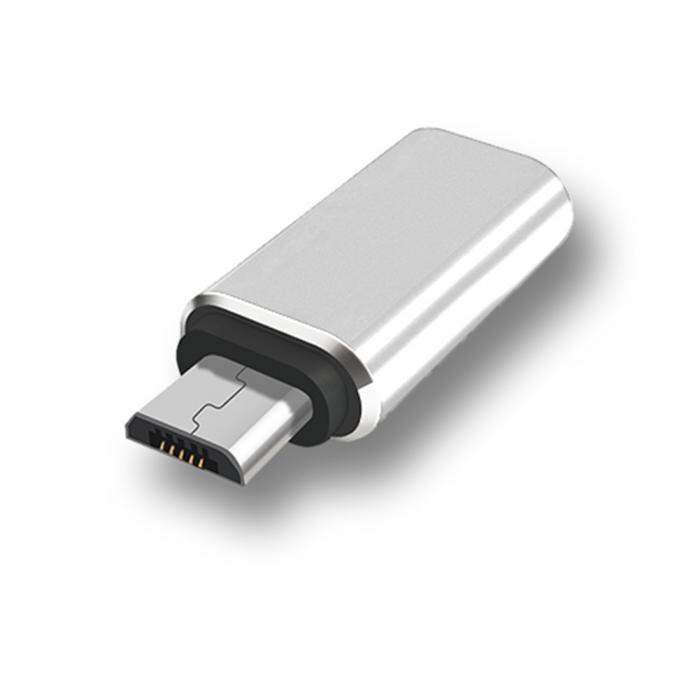 Micro usb macho para tipo c fêmea adaptador usb tipo c carregamento conversor de transferência de dados para samsung oppo huawei meizu xiaomi lenovo: Prata