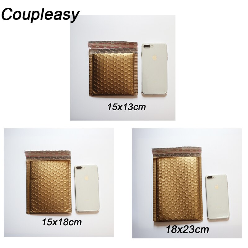 50Pcs/Lot Matte Gold Aluminized film Bubble Mailers Waterproof Bubble Envelope Self Seal Adhesive Envelopes with Bubble
