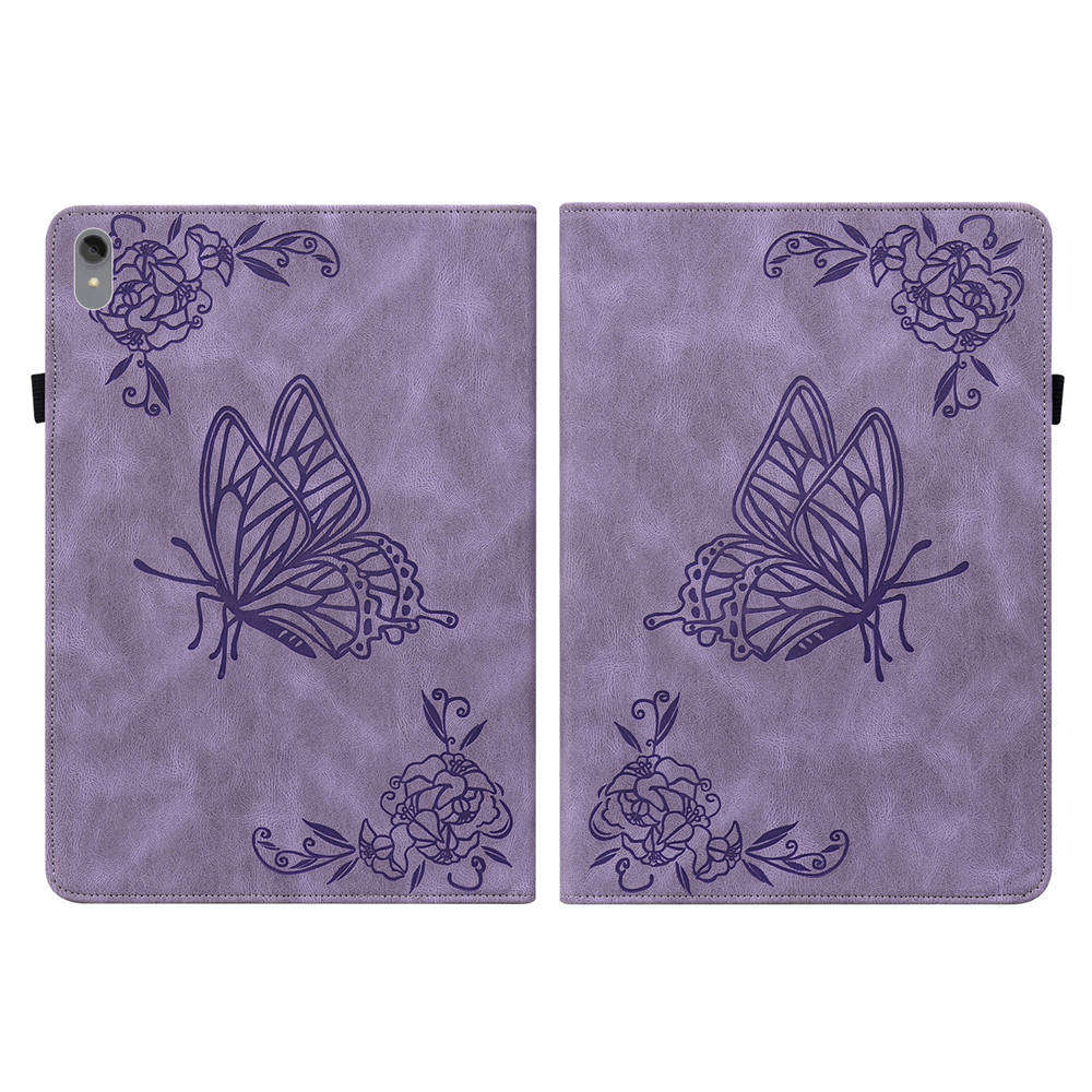 Reliëf Lederen Flip Case Voor Lenovo P11 Plus Case Cover Funda Voor Lenovo Tab P11 11 Inch Coque Tb j606 Tablet Case: Purple