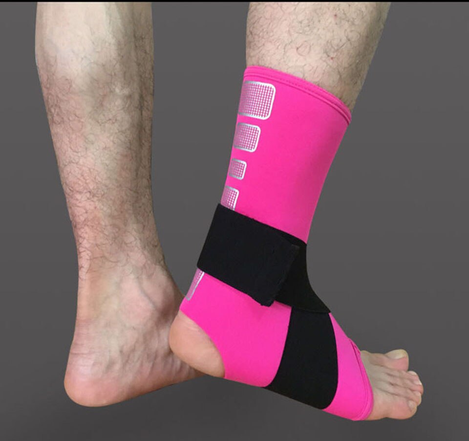 1PCS Sport Sicherheit Knöchel Unterstützung Starke Knöchel Bandage Elastische Klammer Wache Unterstützung Sport Gym Fuß Wrap Schutz: Rose Red / M