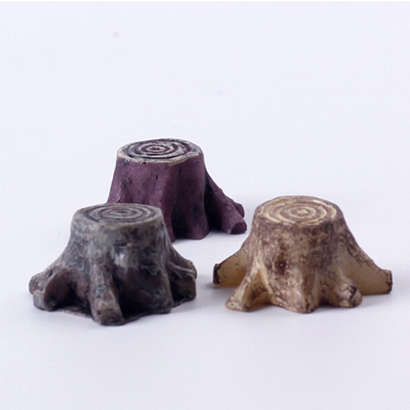 1Pc Garden Tree Stump Base Mini Resin Crafts Fairy Garden Miniatures Terrarium Micro Landscape DIY Accessories Home Decoration