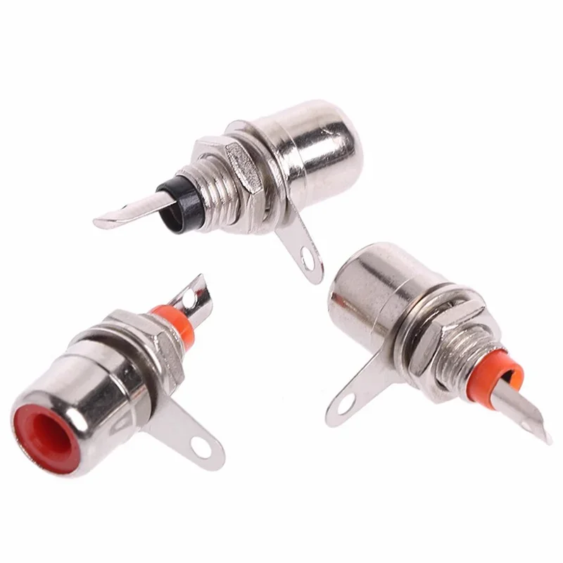 20/100Stck rca Buchse Adapter RCA Audio- Jack Stecker Vernickelt RCA Stecker Tafel montieren Buchse