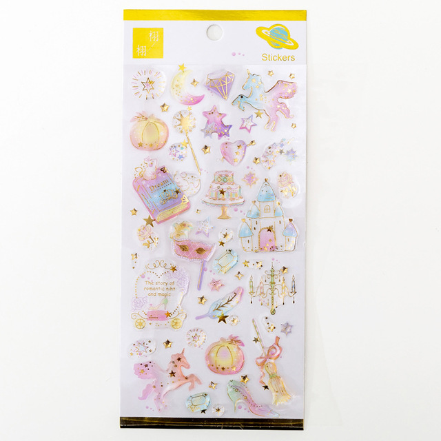 fantasy starry sky water sticker bronzing three-dimensional environmental protection mobile phone diary sticker material
