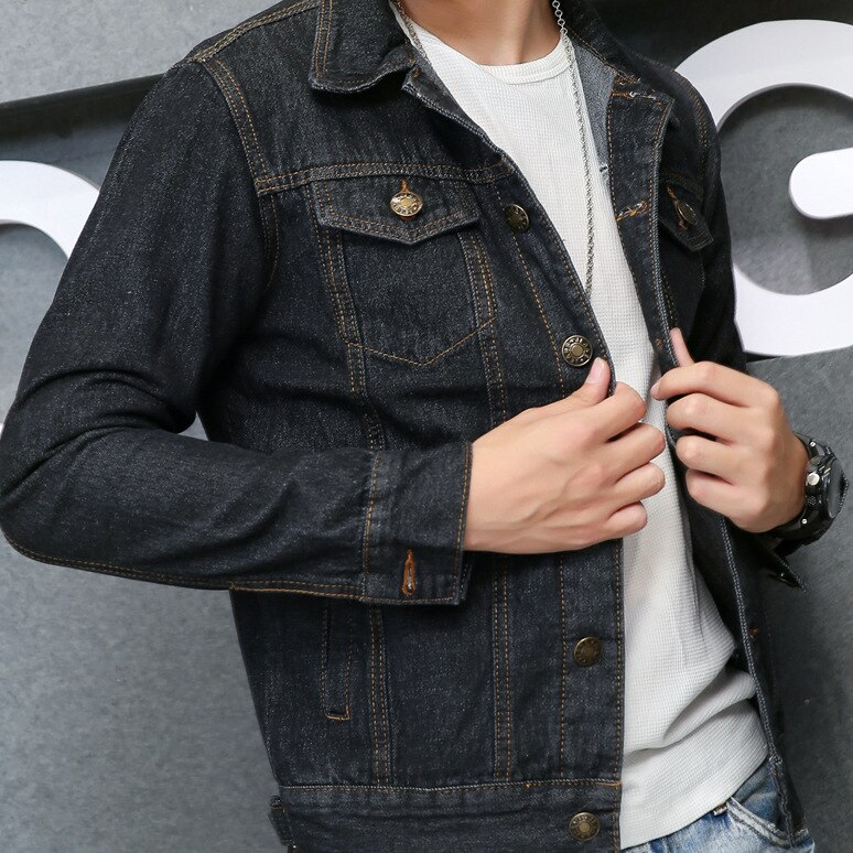 Forår efterår herre denim jakke herre trendy bomber ripped denim jakke mandlige cowboy jeans jakker 4xl