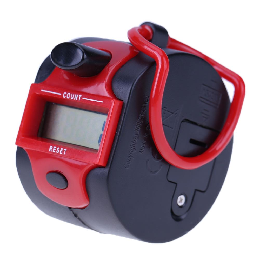 Portable 5 Digit Number Tally Counter Clicker Handheld Manual Electronic Digital Counter For Inventory Counting Piece Tool: Red