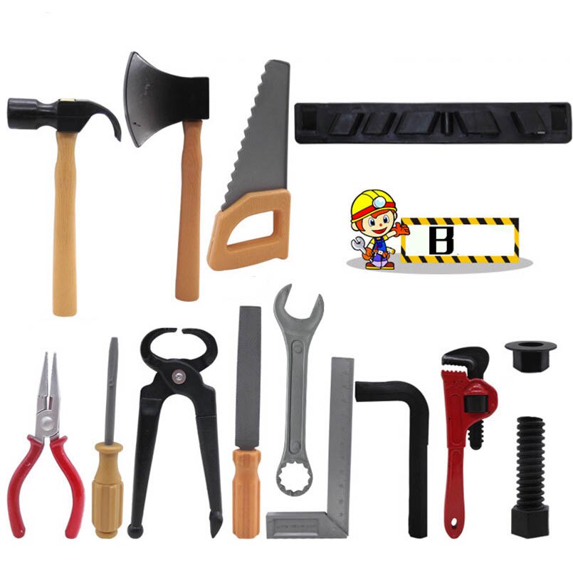 14Pcs/set Simulation Repair Drill Tools Toys For Boys Pretend Play Model DIY Tool Play House Garden Toy Kit Children