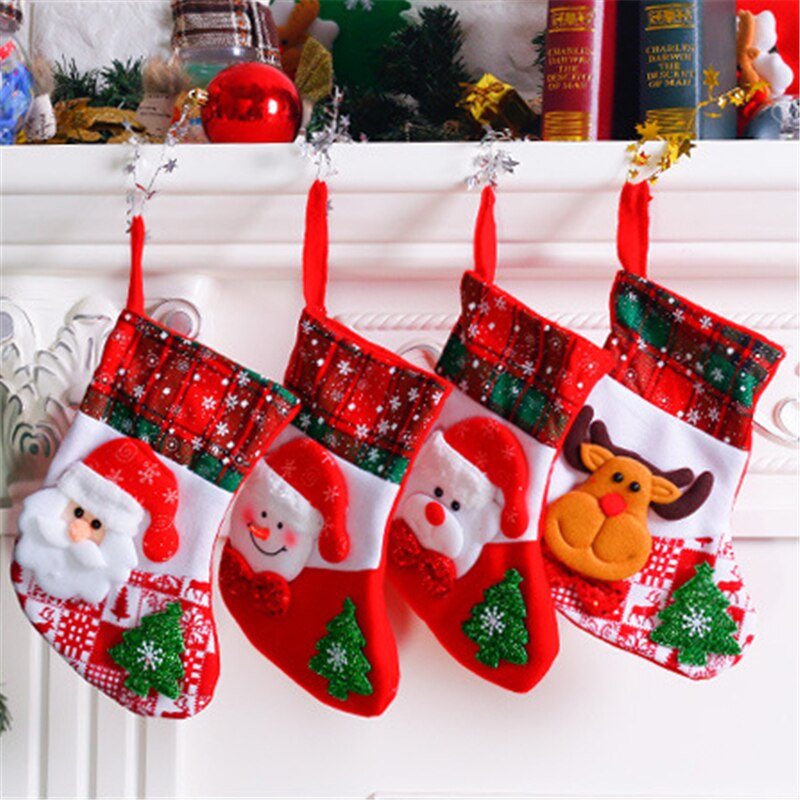 Jaar Decoraties Kerst Kousen Kerstman Sokken Haard Ornamenten Xmas Decoraties Candy Bag Party Decors