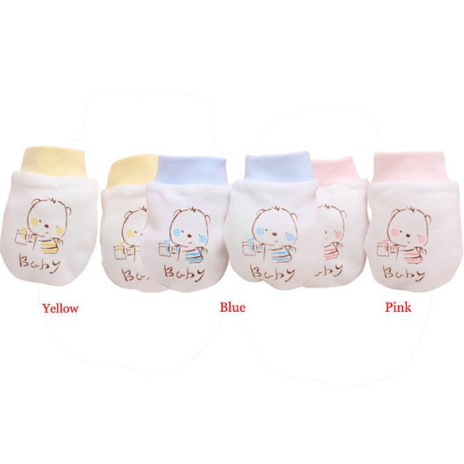1 Pairs Cute Cartoon Baby Infant Boys Girls Anti Mittens Soft Gloves Lovely Very Soft Baby Cotton Gloves Protection Tiny Hand