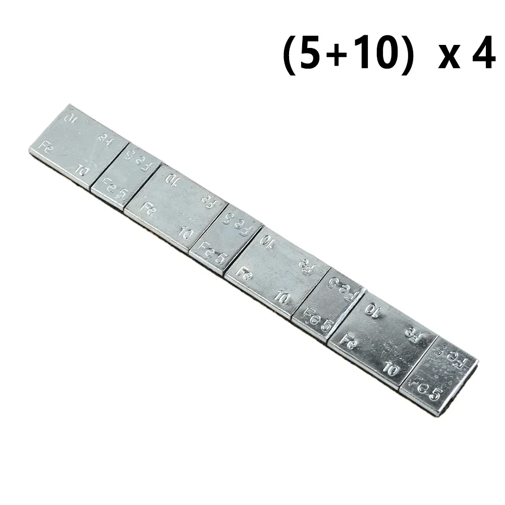 60g x 5g/10g hjulbalanserare däck däcklim däckbalanserare däckbalansblock bilar däckstång motorcykelverktyg balanserare kit: Färglös