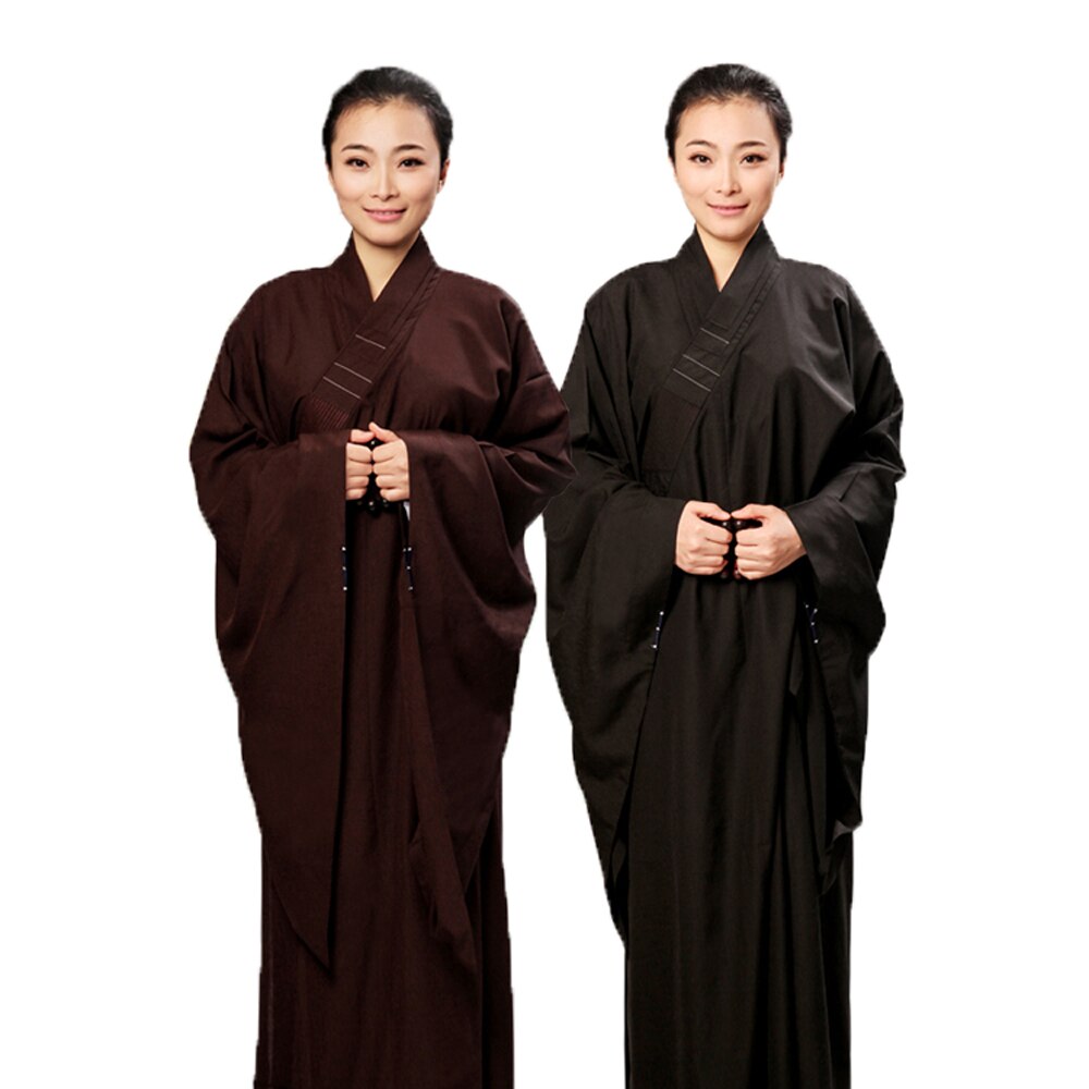 Unisex ogenomskinlig cambric lekmannamunk dräkt klädsel buddhism uniform