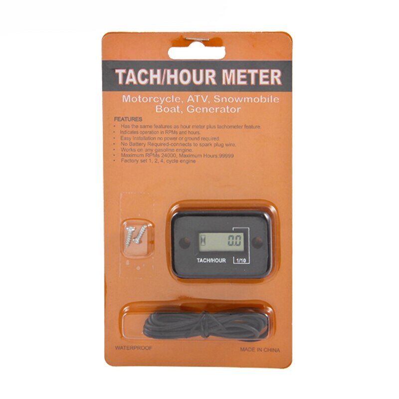 Tacómetro inductivo Digital RPM tacómetro medidor de horas tacómetro 2/4 tiempos para motos acuáticas montacargas camión Dirt Bike HM012