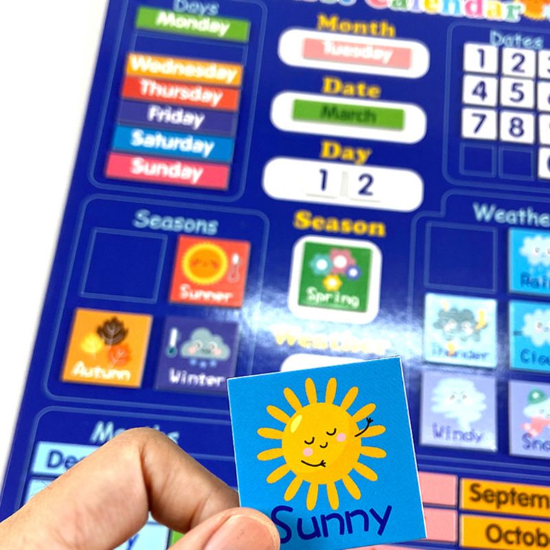 Tablero magnético de calendario meteorológico para niños, desarrollo del cerebro completo, aprendizaje de la inteligencia, iluminación, juguetes creativos