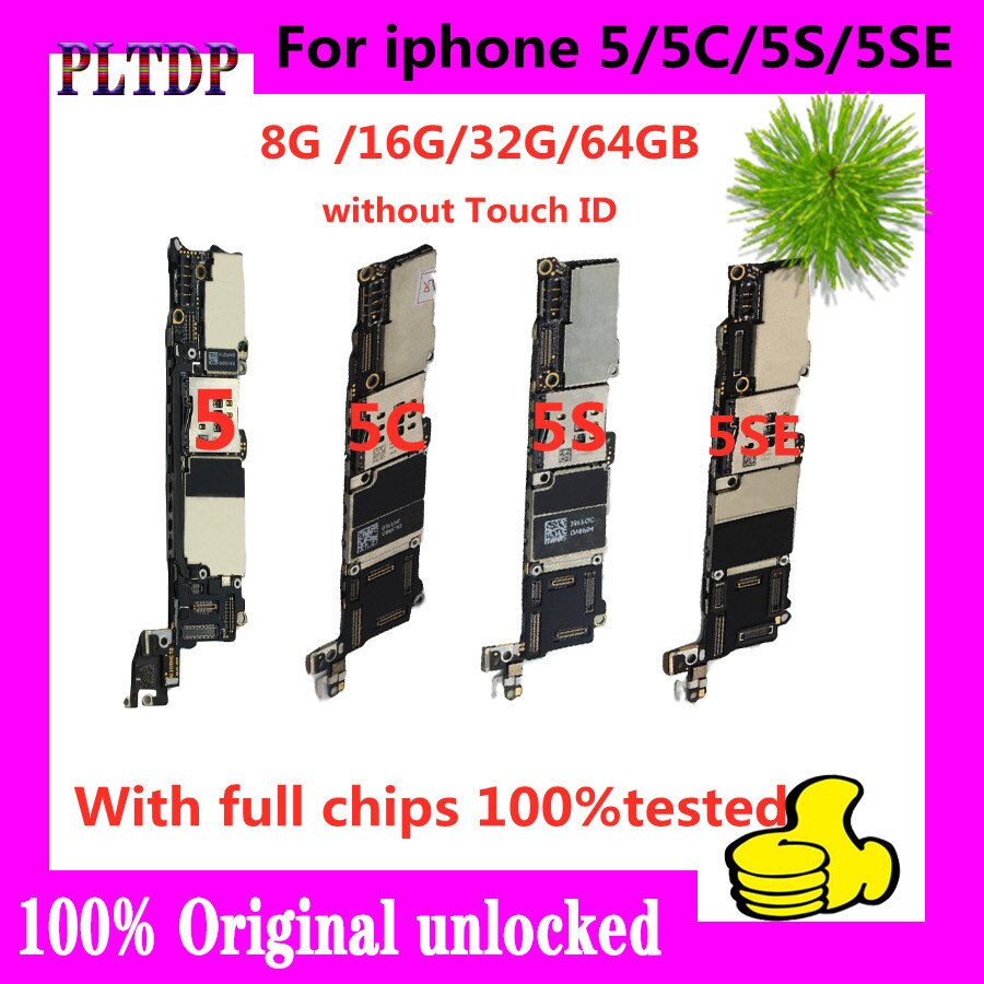 Motherboard for iphone 5 /5C / 5S / SE unlocked 8gb 16gb 32g 64GB logic board for iphone 5S withot touch id,with full chip