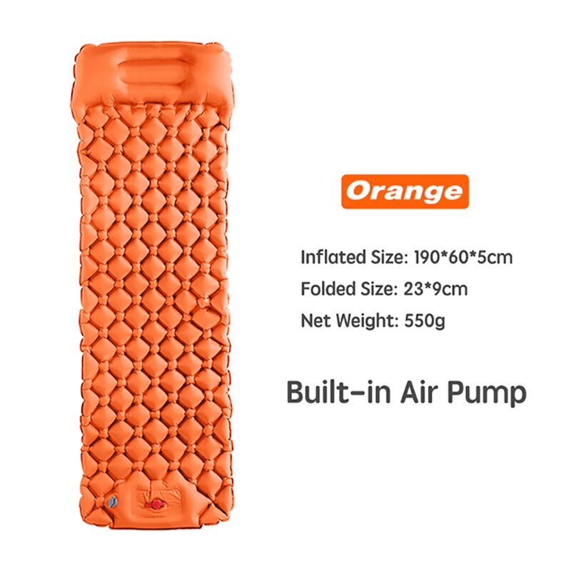 Camping Inflatable Mattress Outdoor Sleeping Pad With Pillows Waterproof Inflatable Air Mattresses Tourism Camping Equipment: F