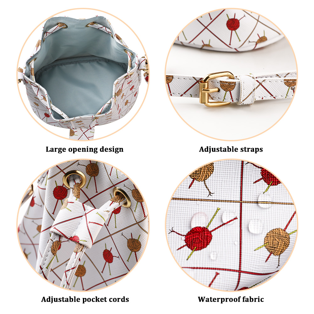 Draagbare trekkoord garen organisator wol garen haaknaalden breinaalden opbergtas naaigereedschap opslag crossbody tas