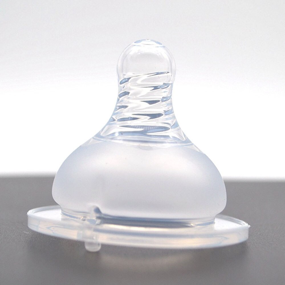 Baby nyfødte blød sikkerhed flydende silikone sut brystvorte naturligt fleksibelt erstatningstilbehør til flaske med bred mund