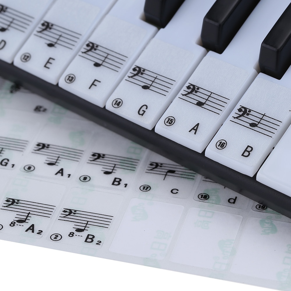 Transparent 49 61-key Electronic Keyboard 88-key Piano Score Key Annotation White Key Keyboard Musical Instrument Accessories