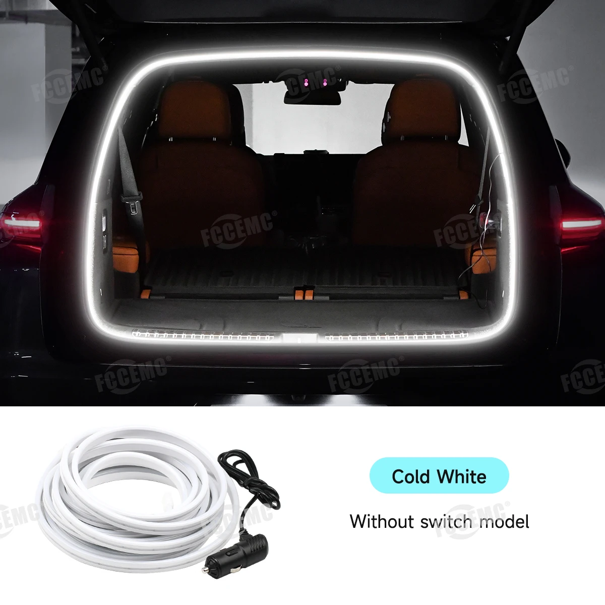 Luz LED para maletero de coche, 12V, iluminación para compartimento de equipaje, 5M, se puede cortar, Sensor impermeable, barra de luz, accesorios universales para automóvil: Azul oscuro