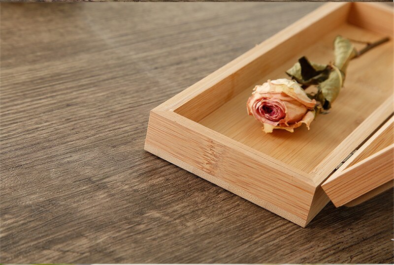 Bamboo wooden box clamshell rectangular wooden box wooden storage box with lock wooden box special offer