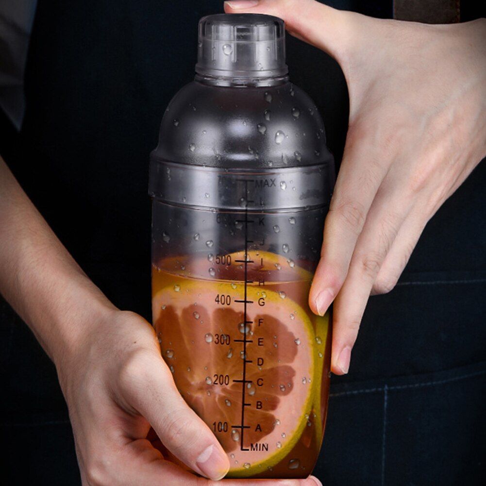 350/500/700/1000ml Hand Shake Cup Cocktail Shaker Transparent Mixer Cup Clear Bar Shaker Wine Milk Tea Shaker Cup with Scale