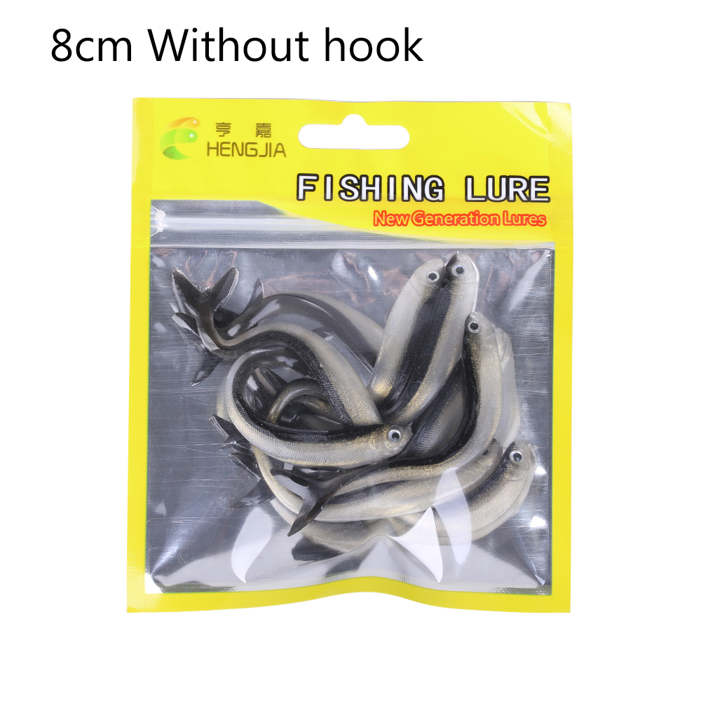 10 kpl/pussi pehmeä katkarapu madot kalaviehe hopea silikoni vaapuja kalastusvälineet jigging toukka kalastussyötti jigipää syötti 8cm/2g: Tyyppi 1-8cm