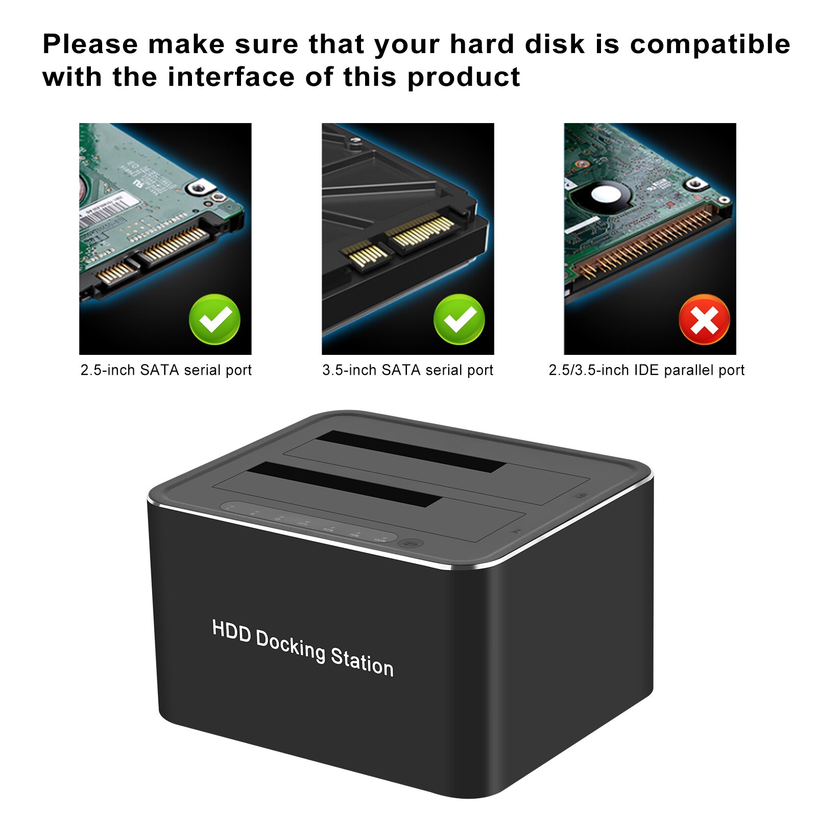 Dual Hdd Sata 2.5 &quot;3.5&quot; Harde Schijf Docking Station Usb 3.0 Offline Clone Functie Hdd/Ssd Docking station Kaartlezer Otb/Otc