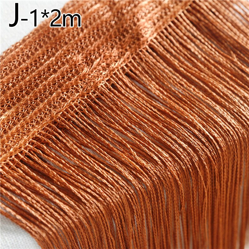 100X200Cm Draad Gordijn String Screen Lint String Divider Blind Voor Woonkamer Deur Muur Window Panel Kwastje gordijnen: J
