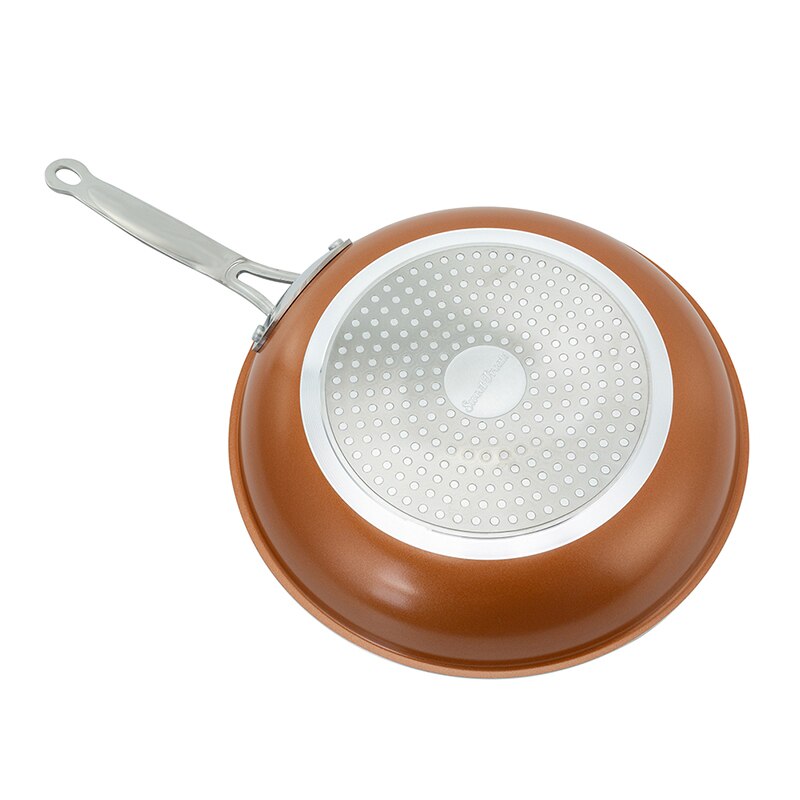 10/12inch Non-stick Copper Frying Pan Skillet Copper Round Frying Pan Easy Clean Durable Cooking Tool for Induction Cooking Oven