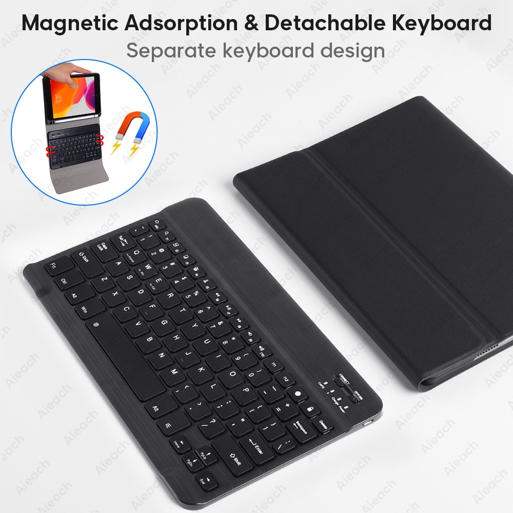 Aieach Leather Keyboard Case For iPad Mini 1 2 3 4 5 case With Pencil Holder Bluetooth Keyboard Cover for iPad Mini 5 Case
