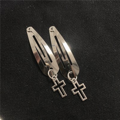 Vintage metal kors måne hjerte hår klip hår tilbehør til piger kvinder harajuku udhulet fersken hjerte hårspænder: 1