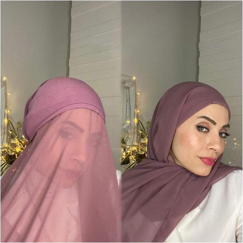 Tulband Hoed Motorkap Voile Moslim Zware Chiffon Hijab Met Bonnet Elastische Touw Gratis Gebruik Stijl Gratis Gebruik Sjaals