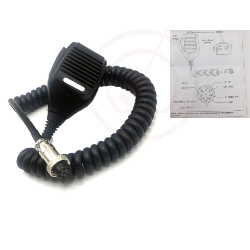 For Kenwoode for MC-43S 8 PIN Dynamic Hand Fist Microphone Up/Down Buttons Amateur Radio for TS-590S/TS-990S/TS-480SAT