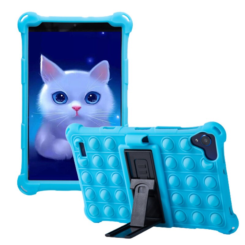 For Samsung Galaxy Tab A 8.0 T290 T295 T297 Case Soft Push Bubble Silicon Kids Tablet Cover for SM-T290 SM-T295 Kickstand Case: Sky Blue