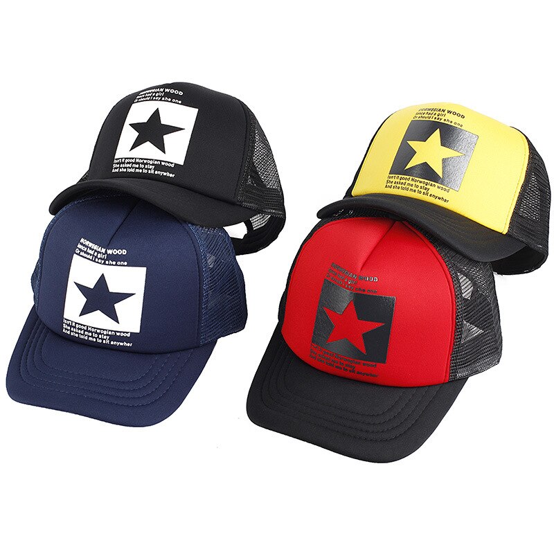 Summer multicolor baseball caps for men and women multicolor hollow hats five-pointed star style hip-hop city rebound unisex