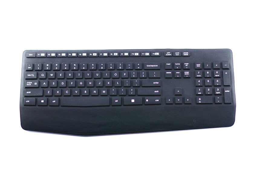 funda protectora de silicona transparente para teclado para Logitech MK345 K345: Black