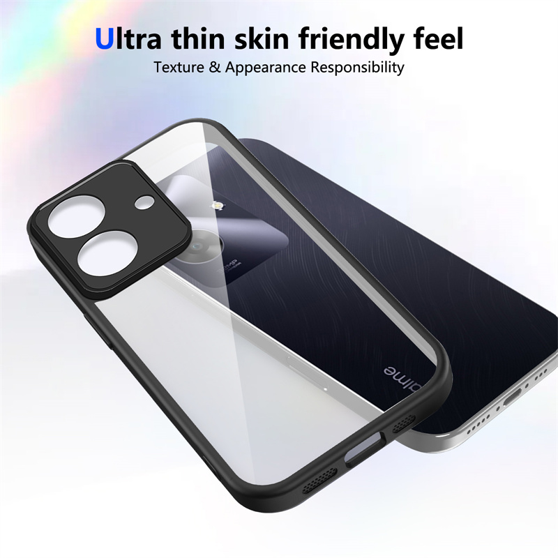 Realme Note 60 4G RMX3933 Case Shockproof Silicone Bumper Clear Back Hard Cover Matte Phone Case for Realme Note 60 4G RMX3933
