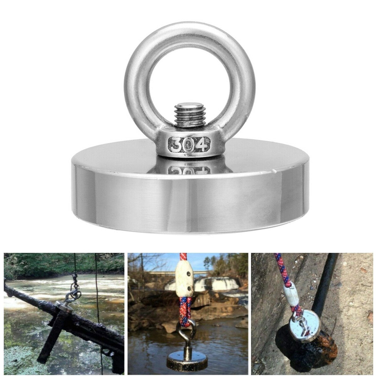 Sterke bergingsmagneet pot vismagneet 300 500kg diepzee bergingsmagneet haak neodymium ndfeb magneet schatzoeker houder