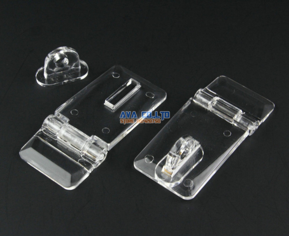 10 Clear Acrylic Plastic Hasp Latch Plexiglass Hasp 55x24mm