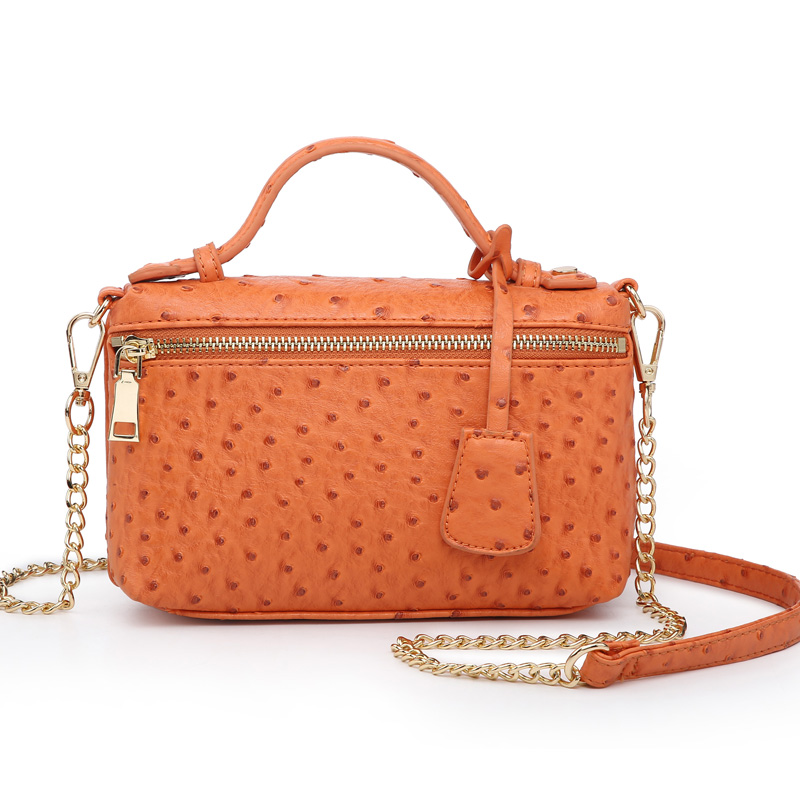 De las mujeres de la amaba de cuero de avestruz embrague bolsas Ins bolso Python bolsa embragues mujeres bolso de de noche: 3793O-Orange