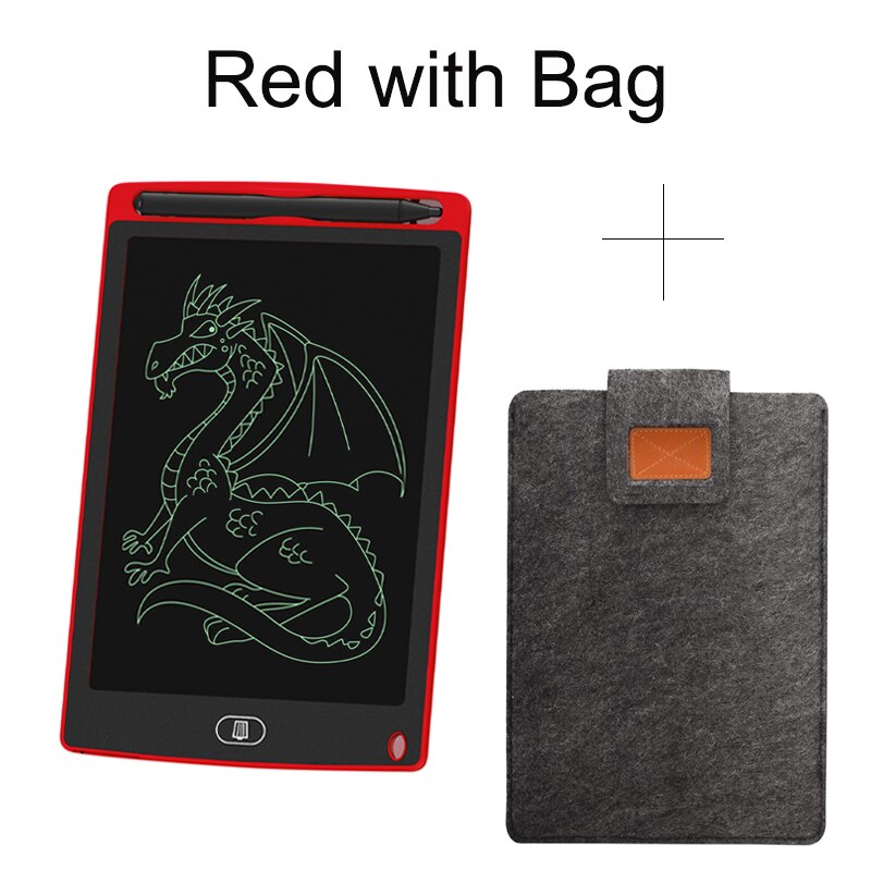 8.5'' LCD Writing Tablet Digital Graphic Tablets Electronic Handwriting LCD Drawing Tablet Pad Board Notepad Stylus Pen for Kids: Red With Bag