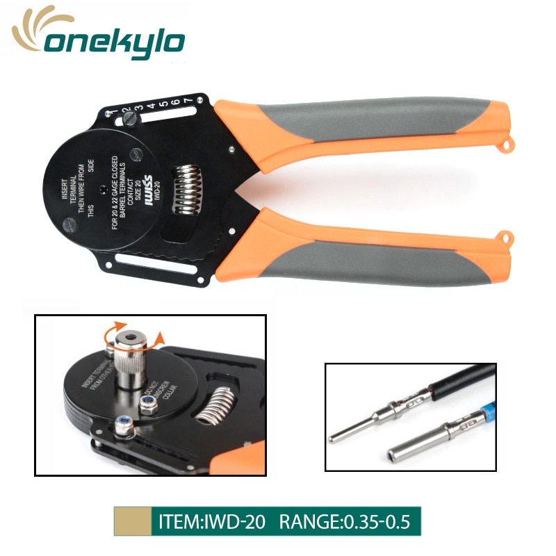 Iwd -20 solid air terminal terminal pressverktyg 0.35-0.5mm 20-22 awghand tools crimping for deutsch harting terminal