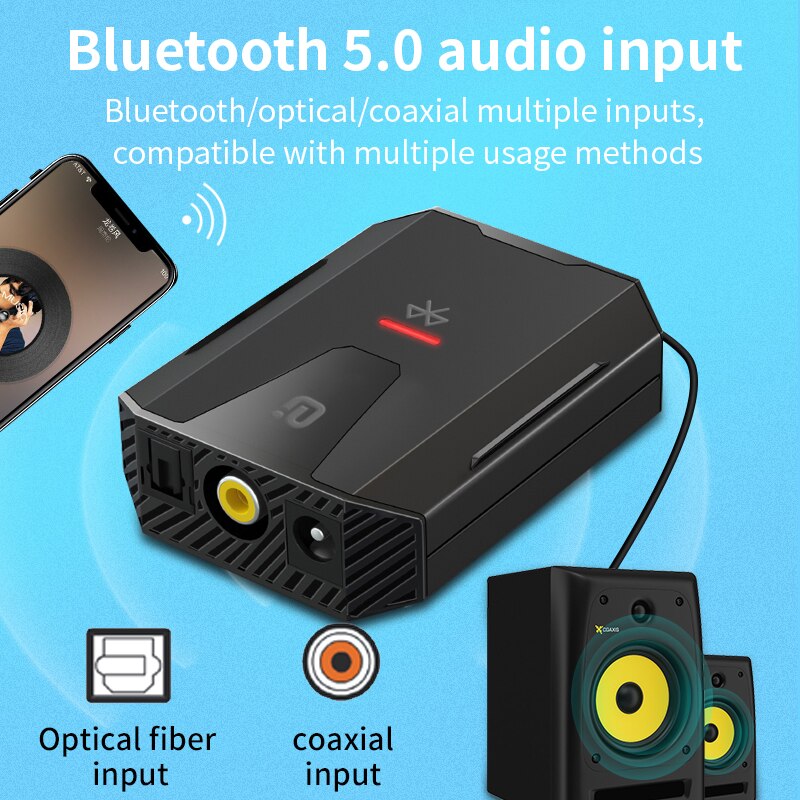 Digitale Audio Analoog Converter Bluetooth 5.0 Optical Toslink Coaxiale Signaal Naar Rca R/L Audio Decoder Spdif Atv dac Versterker