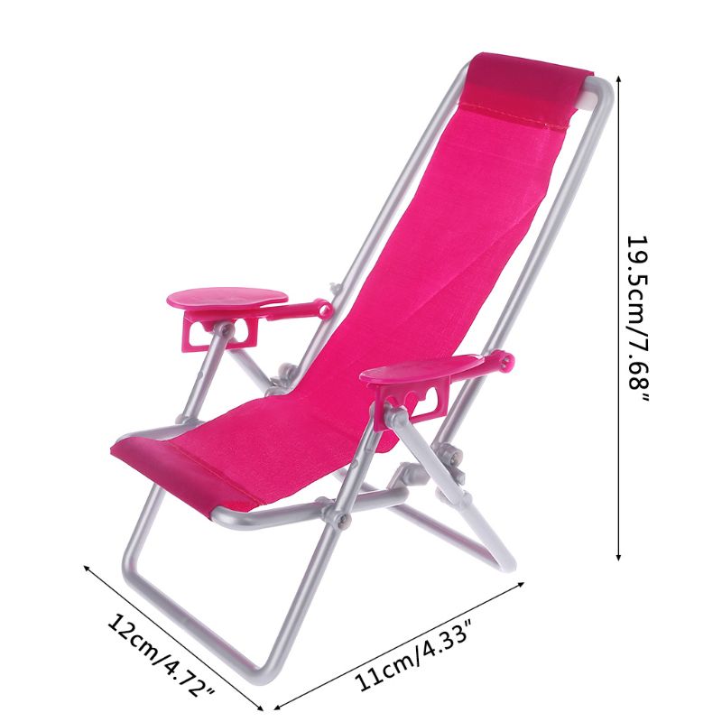 Cadeira dobrável, boneca, praia, espreguiçadeira, móveis, bonito, miniatura, simulação, sala de estar, decoração, casa, jogo, presentes para crianças