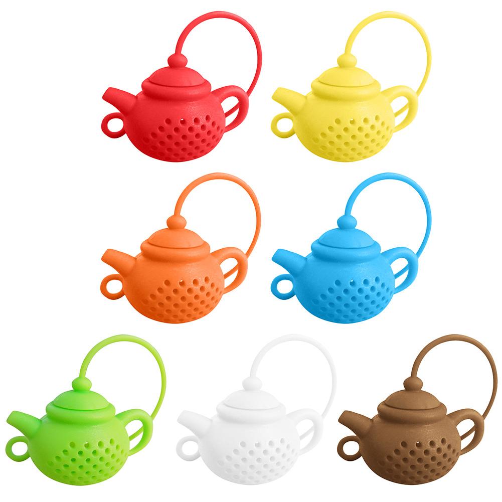 1Stck Kreative Teekanne-bilden Tee-ei Sieb Silikon Tee Tasche Blatt Filter Diffusor Teegeschirr Teekanne Zubehör Küche Gerät