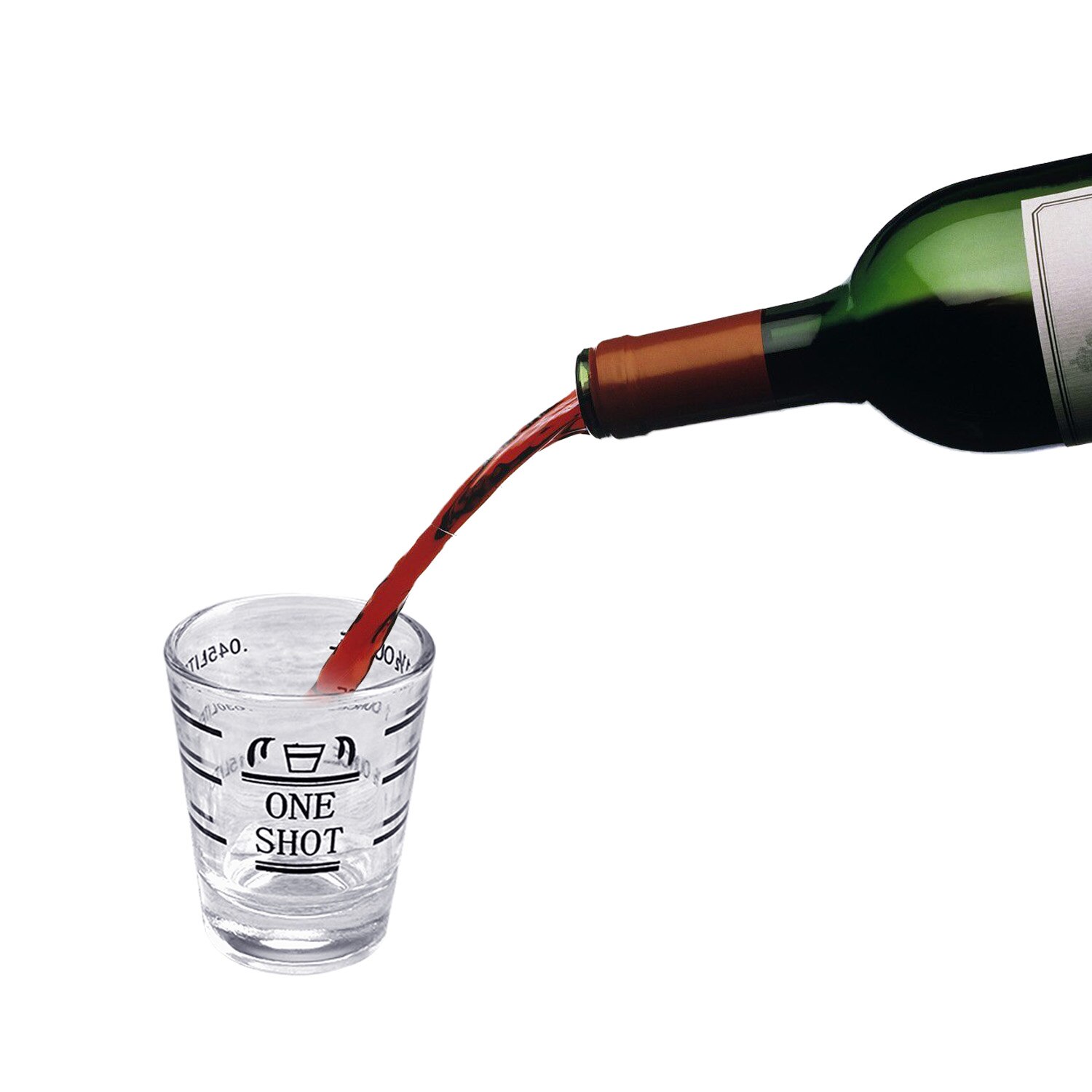 2 stk 45ml 1.5oz klart glass jigger målebeger med ml  oz 2 måleenhet for hjemme espresso vinverktøy