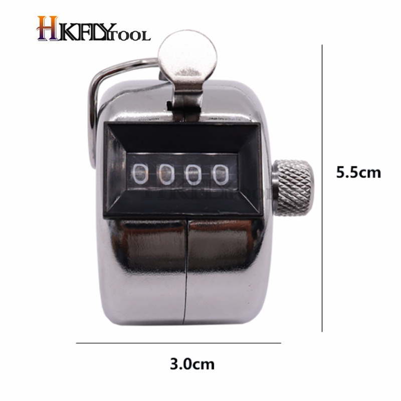 4 Digit Number Counters Hand Finger Mechanical Manual Counting Tally Clicker Timer Outdoor Sport Golf Soccer Counter Key Ring Ga