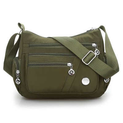 Female Bag Multi-layer Casual Shoulder Messenger Bags Korean Ladies Hobos Large Capacity Crossbody Bag Bolso Mujer: Army green