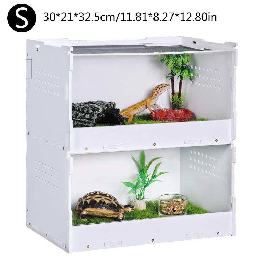 Boîte d'élevage de Reptile pour animaux de compagnie Double boîte d'élevage d'insectes serpent araignée lézard Scorpion mille-pattes boîte d'élevage: 30X21X32.5CM