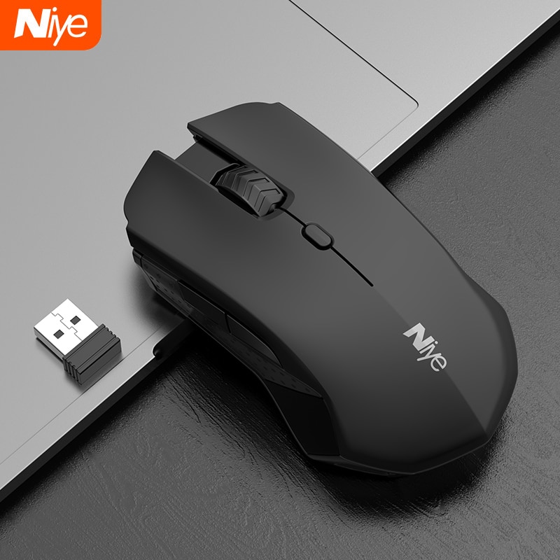 Niye Gaming Mouse Wireless Mouse Gamer Mute 1600 DPI Adjustable Computer Silent Click Wireless Mouse Home Office Desktop Mice