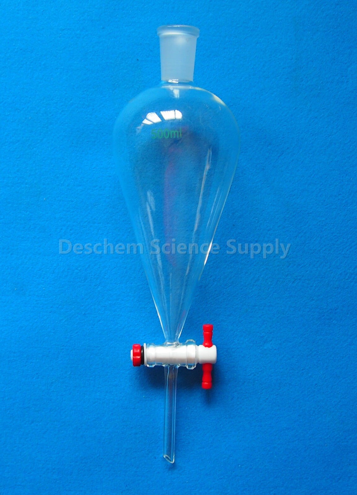 500 ml, 24/40, Glas Separatory Trichter, Birne bilden, PTFE Wasser-hahn, Gerade Rohr